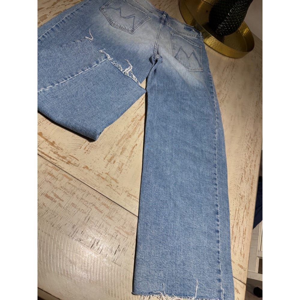 Mother Superior The Half-Pipe Ankle Fray Jeans I Confess Blue Wide Leg Size 31 - Picture 10 of 10